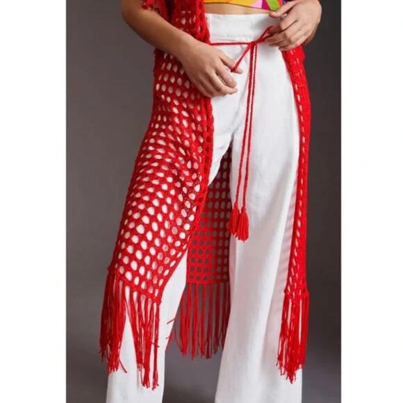 New ANTHROPOLOGIE Knit Kaftan Crochet Beach Coverup - One Size - Picture 5 of 5